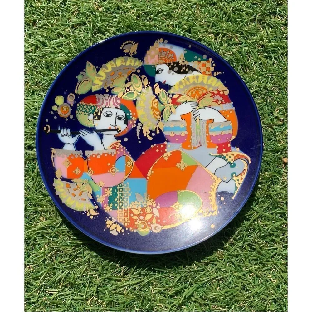 2 Rosenthal Studio Bjorn Wiinblad 1001 Arabian Nights Vase & Plate SET signed